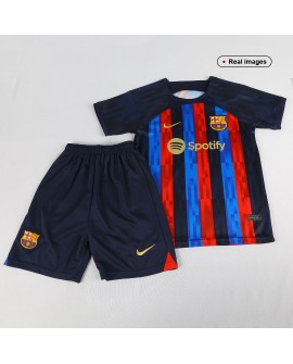 Youth Barcelona Jersey Kit 202223 Home