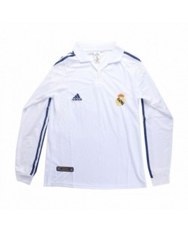 Real Madrid Home Jersey Retro 200102 By Adidas Long Sleeve