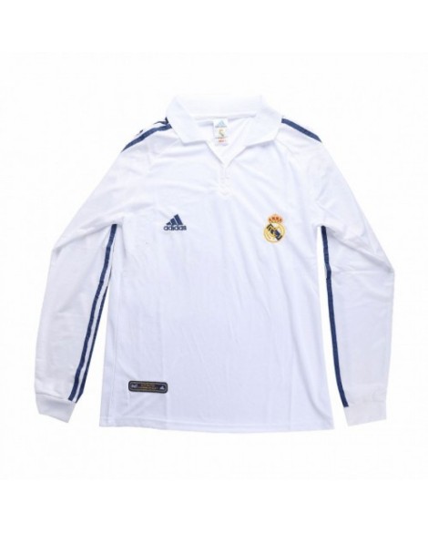 Real Madrid Home Jersey Retro 200102 By Adidas Long Sleeve