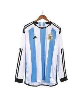 Argentina Home Jersey 2022 - Long Sleeve World Cup -THREE STARS