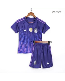 Youth Argentina Jersey Kit 2022 Away World Cup -THREE STARS