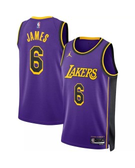 Men's Los Angeles Lakers LeBron James #6 Jordan Brand Purple 2022/23 Swingman Jersey - Statement Edition