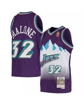 Men's Utah Jazz Karl Malone #32 Mitchell & Ness Purple 1996/97 Swingman NBA Jersey