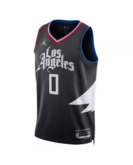 Men's LA Clippers Russell Westbrook #0 Jordan Brand Black 2022/23 Swingman Jersey - Statement Edition
