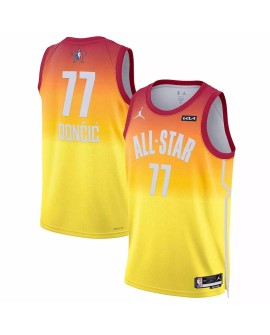 Men's Luka Doncic #77 Jordan Brand Orange 2023 NBA All-Star Game Swingman Jersey