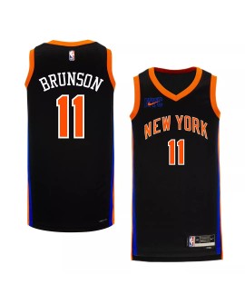 Men's New York Knicks Jalen Brunson #11 Nike Black 2022/23 Swingman Jersey - City Edition