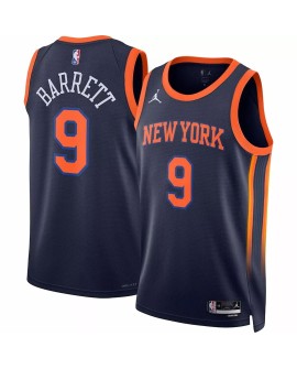 Men's New York Knicks RJ Barrett #9 Jordan Brand Navy 2022/23 Swingman Jersey - Statement Edition