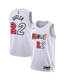Men's Miami Heat Jimmy Butler #22 Nike White 2022/23 Swingman Jersey - City Edition